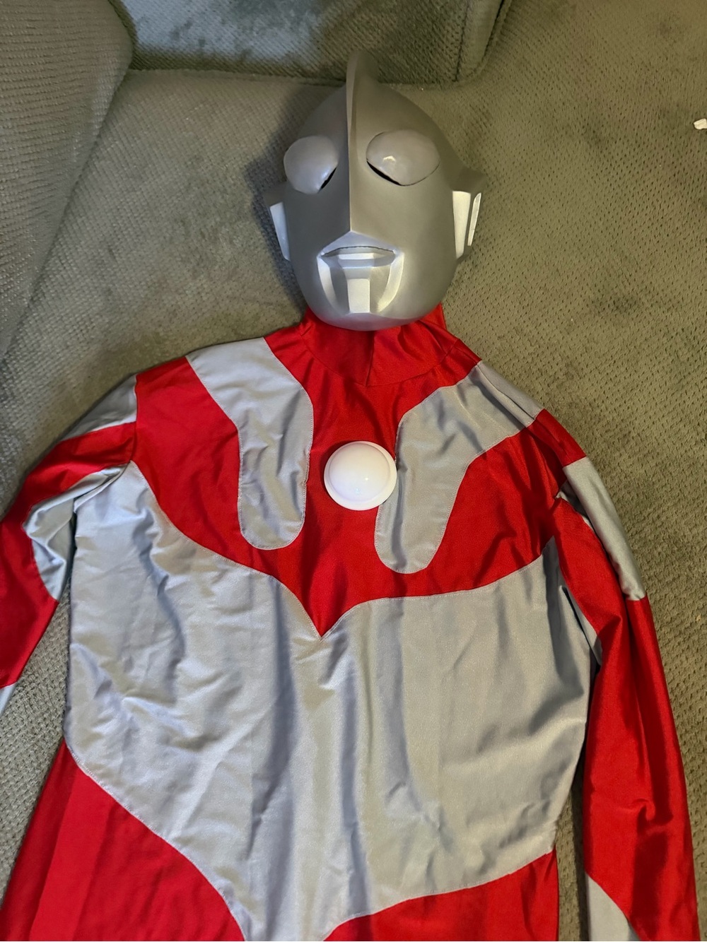 Red & Silver Men’s Ultraman Costume with Mask